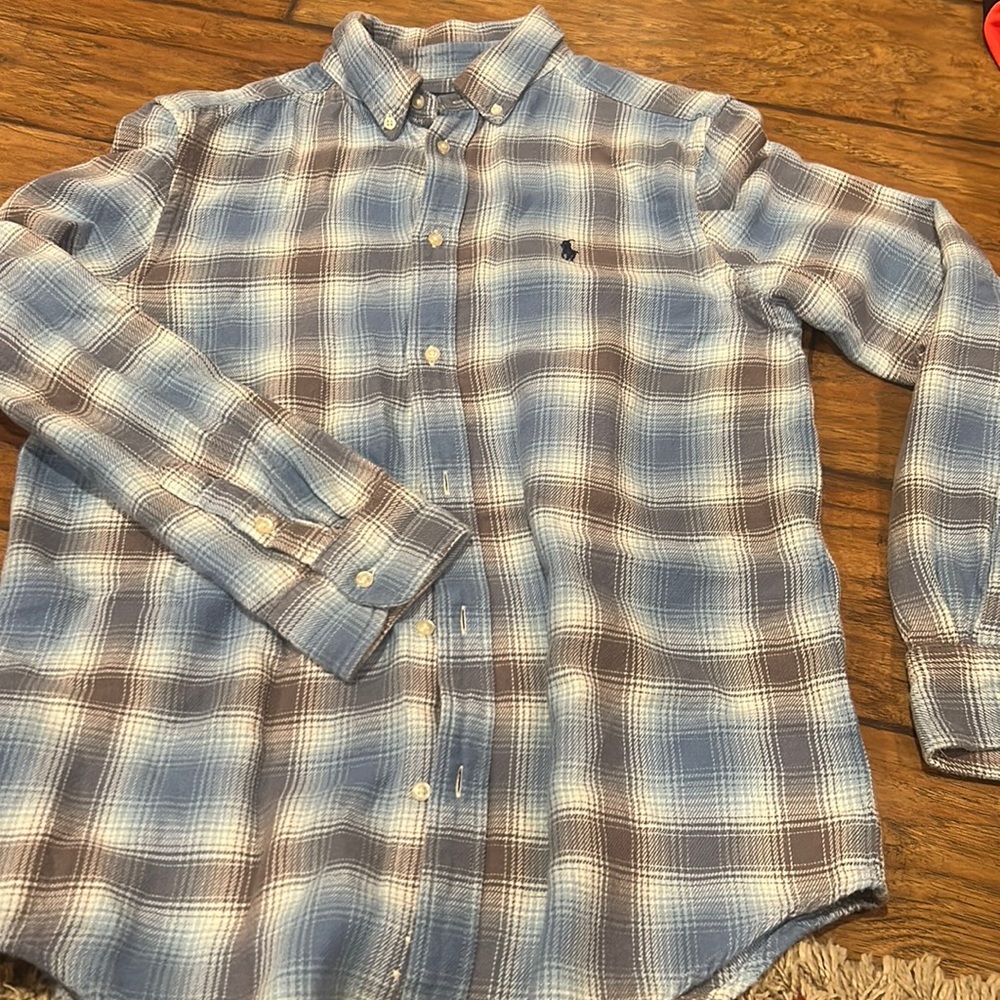Boys long sleeve Ralph Lauren button up polo.